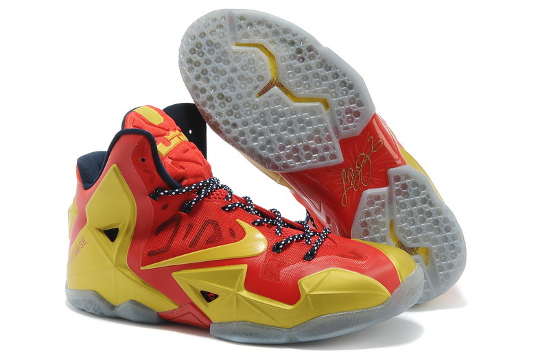 2013 Nike LeBron 11 P.S ELITE Champion Red/Gold For Men